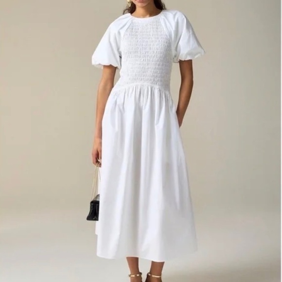 J. Crew Dresses & Skirts - NWOT J.Crew White Meadow dress in cotton poplin SZ XL